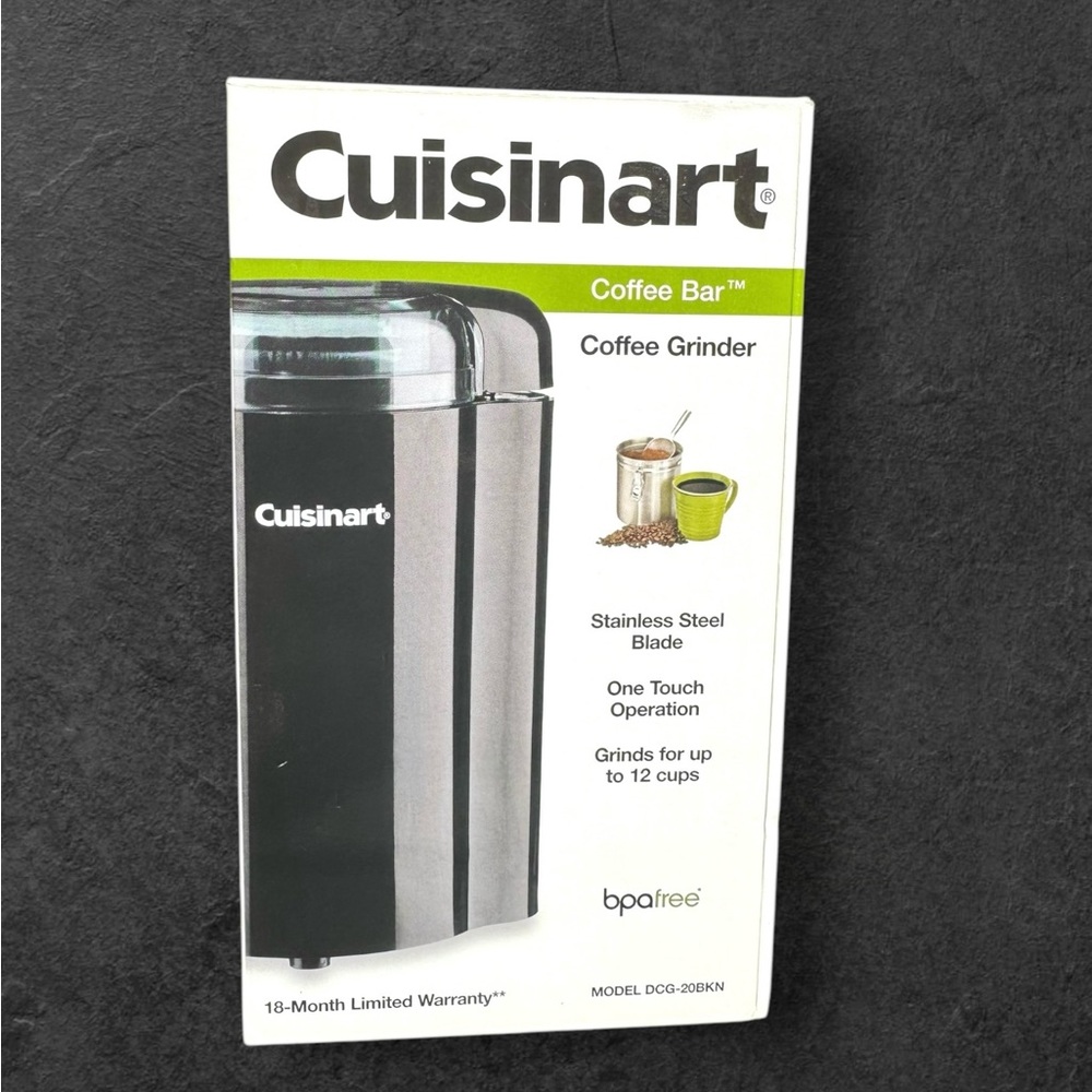 Cuisinart Coffee Grinder 12 Cup Capacity Coffee Bar StainlessSteel Blade DCG-20